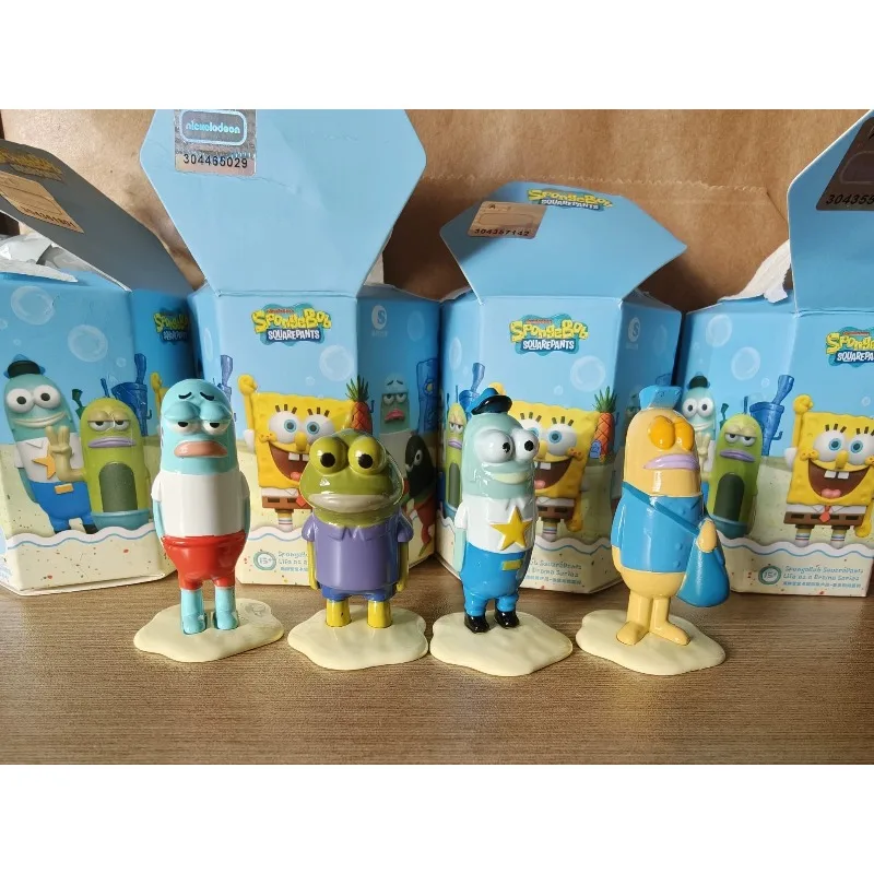 

SpongeBob SquarePants Alloy Blind Box Figures Harold Tom Police Norton Collectible Action Figures Cute Desktop Decor Anime Merch