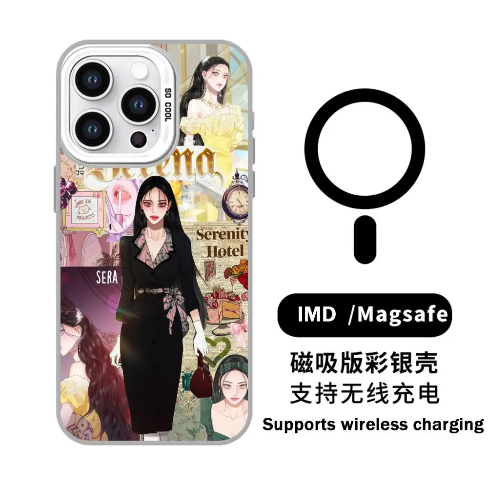Serena manhwa Phone Case White Magnetic IMD Colorful Silver case for iPhone 17air 16e 15 14 13 12 11 Pro Max Plus - view 4