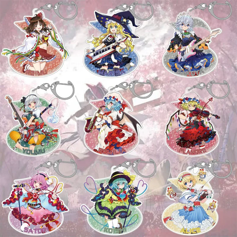 Touhou Project 6CM Cartoon Figure Acrylic KeyChain Transparent Pendant Backpack Ornament Birthday Gift