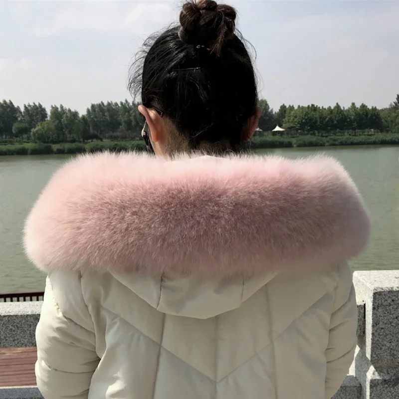 Fox Fur Collar Female Winter Real Fur Scarf Neck Warm Genuine Leather Fluffy Fur Collar Shawls Luxury Fox Fur Scarf For Ladies