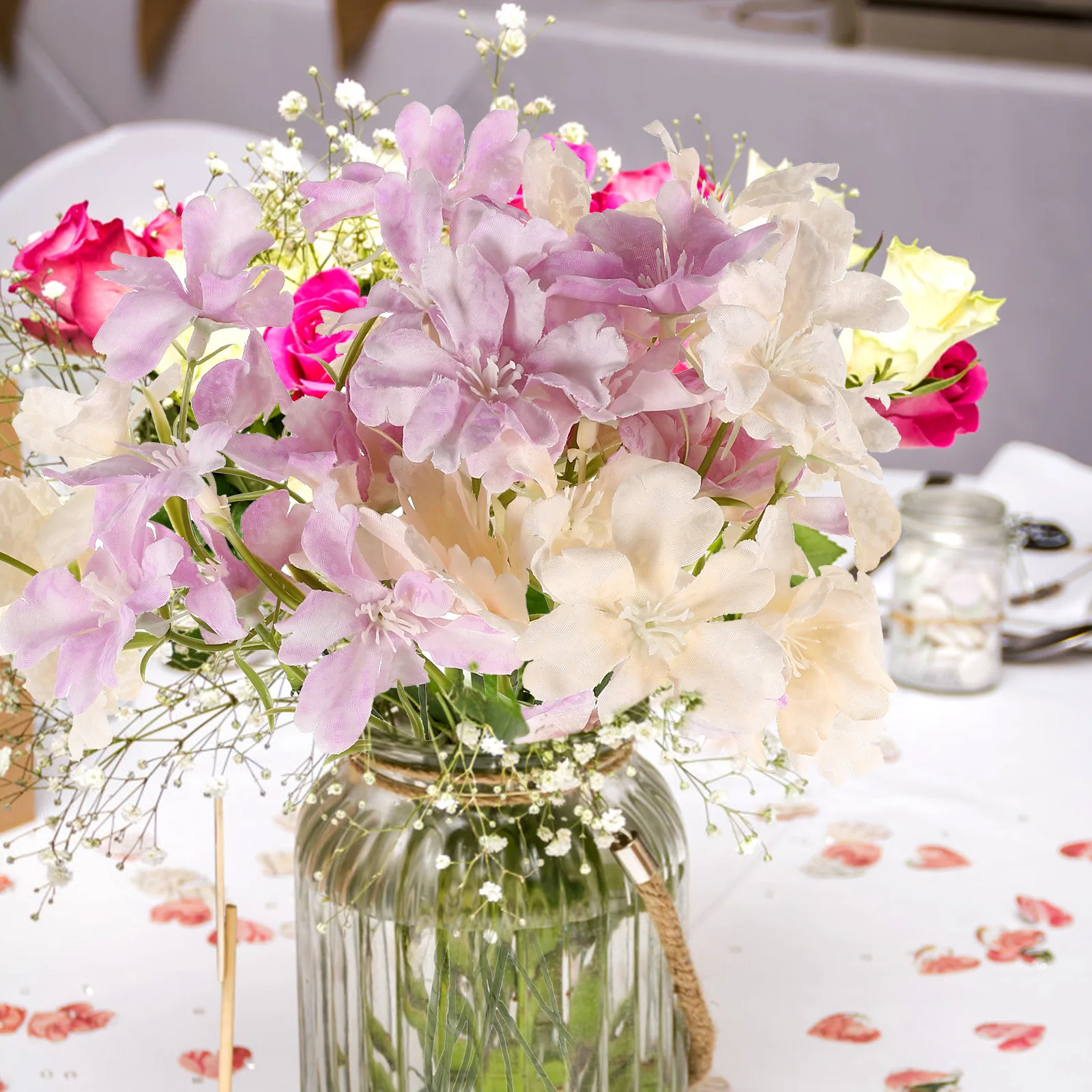 

10Pcs Simulation Flower Stems Artificial Flower Decor for Home Wall Decor Elegant Fake Flowers Faux Flowers for Vase