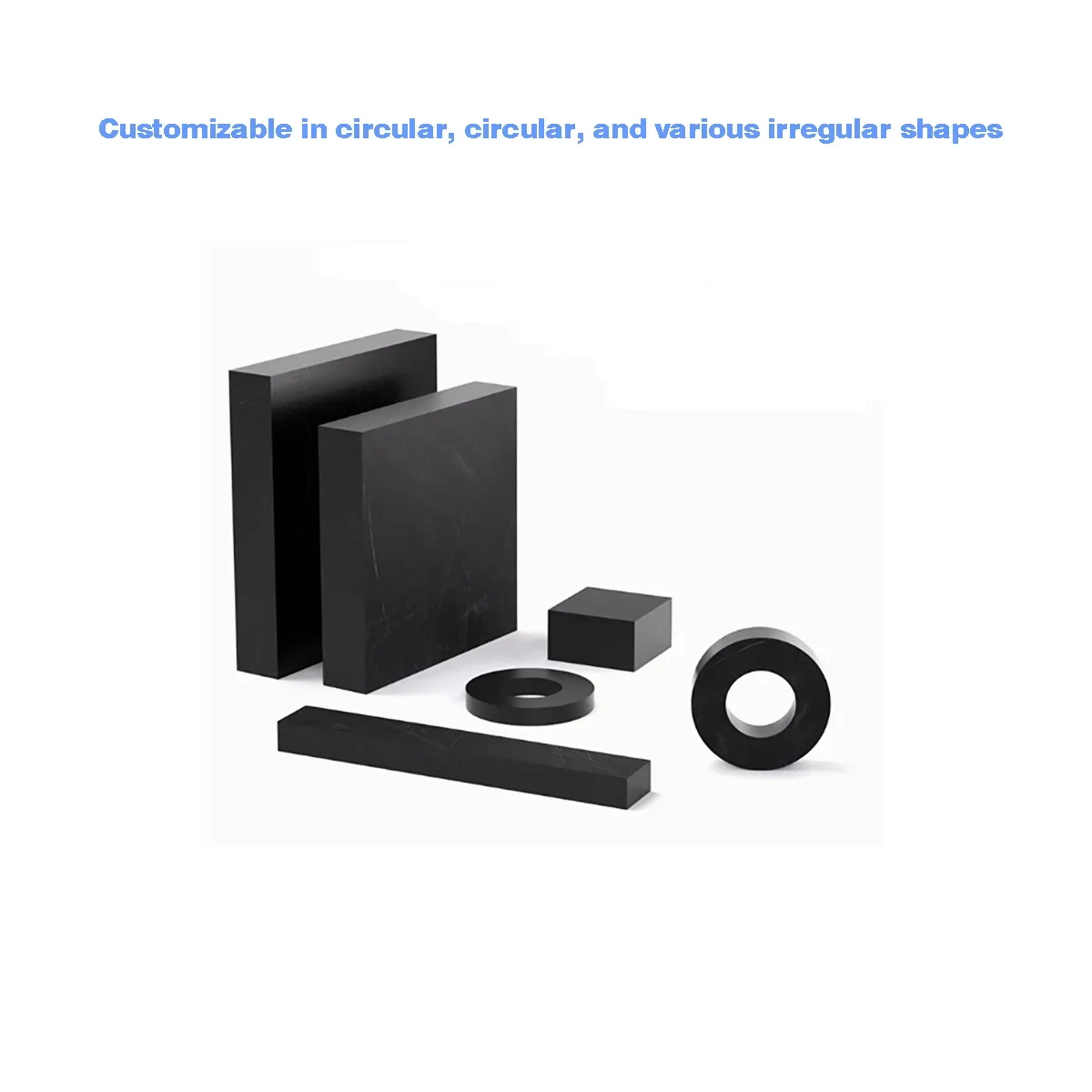 Black Shock-Absorbing Pad/Insulated High Elasticity Cushioning, High-Temperature Resistant, Thickened Industrial Rubber Block