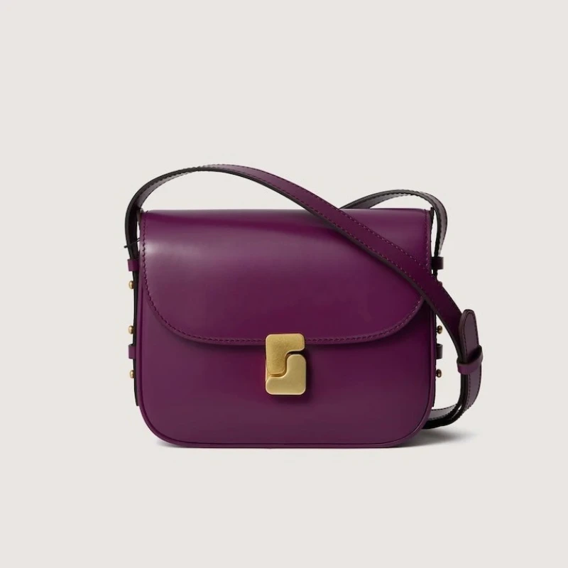 Premium Quality SOEUR Handbag Top-Grain Cowhide Leather Square Bag Tofu-Shaped Bag Single-Shoulder Crossbody Bag