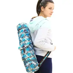 Waterproof Canvas Yoga Mat Bag Printed Sports Mat Bag Pilates Mat Backpack Fitness Dance Gym Mat Bag Cover Sports Backpack