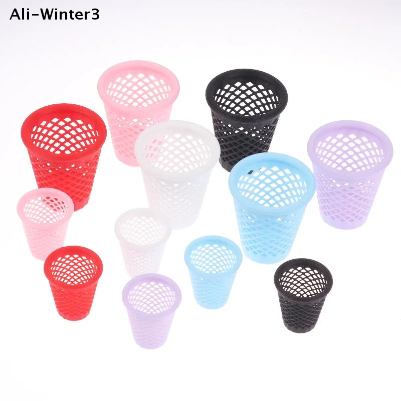 

【W3】1 шт. 1/12 Миниатюрная пластиковая полая мусорная корзина для кукольного домика, игрушка для детей, аксессуар для декора гостиной кукольного домика