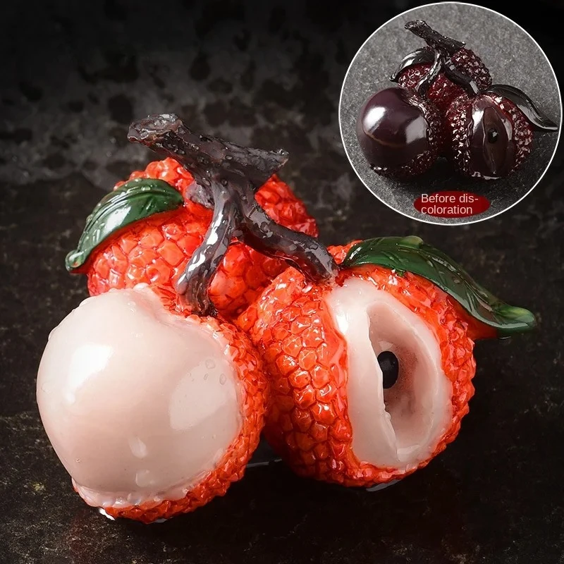 Creative Tea Play Ornaments, Color Changing Lychee Tea Pets, Kung Fu Tea Set Accessories, Decorative Home Ornaments