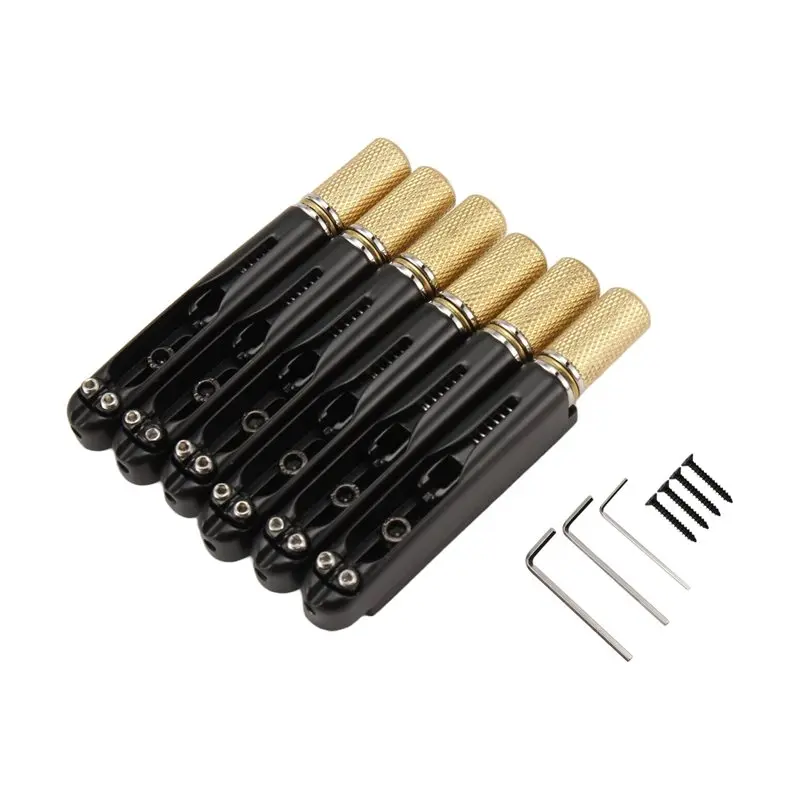 النحاس مقطوعة الرأس الغيتار الجسور الغيتار جسر سلسلة السرج ل 6 سلاسل الغيتار الكهربائي مقطوعة الرأس الغيتار #1