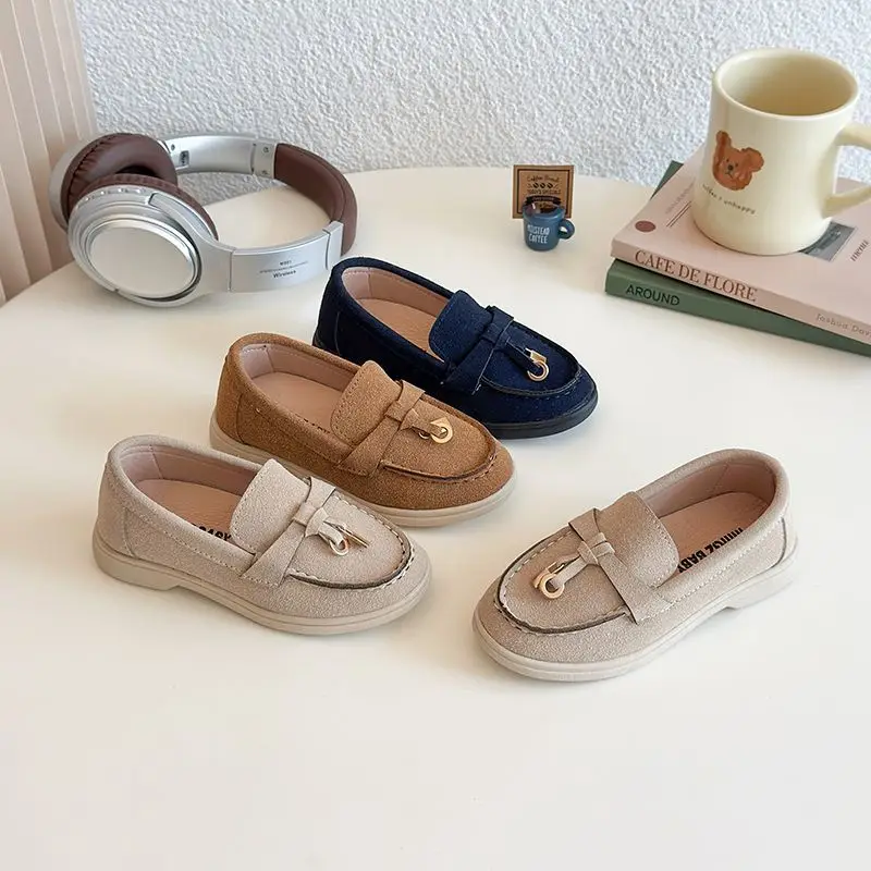 Kids Casual Vintage Fringe Leather Shoes Soft Sole Slip on For Girls Boys All Match Loafers Spring Autumn 2026 New Arrival​