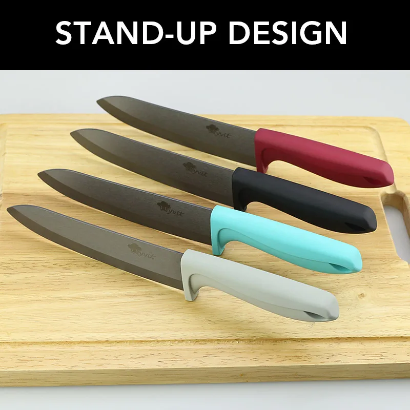 Ceramic Knife 3 4 5 6 inch Set Chef Paring Slicing Utility Zirconia Black Blade Knife Block Stand Vegetable Fruit Kitchen Tool