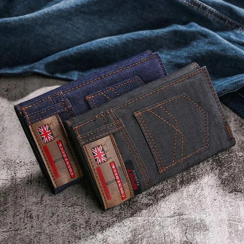 Vintage Herren-Geldbörse, Münztasche, langer Stil, Geldbörse aus Denim-Stoff für Herren, Geldbörse mit Reißverschluss, luxuriöse Clutch-Tasche mit großem Fassungsvermögen, Billetera. – Detail 9