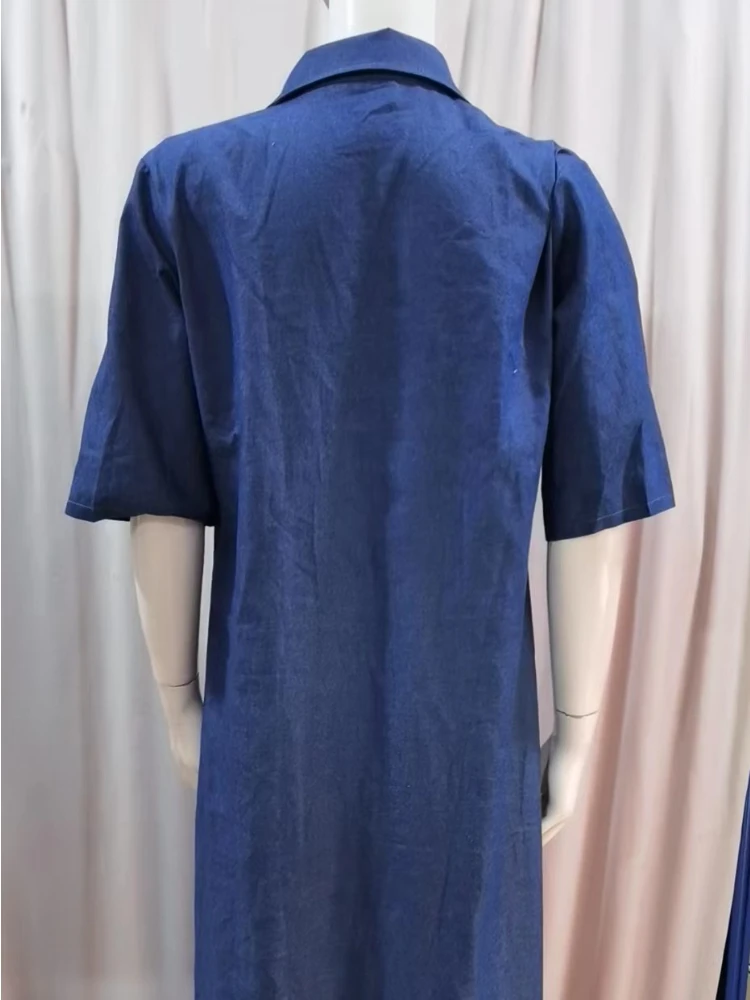 Primavera/estate nuovo 2024 abito in Denim monopetto diviso stretto Sexy Street Style Retro elegante abito da donna