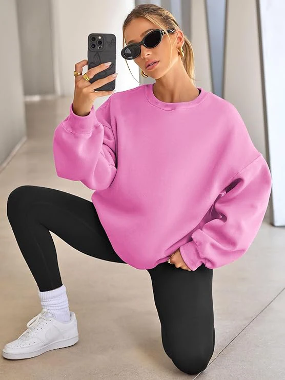 Plus Size Solid Color Sweatshirt, Casual Long Sleeve Crew Neck Pullover Sweatshirt, Women's Plus Size Clothing