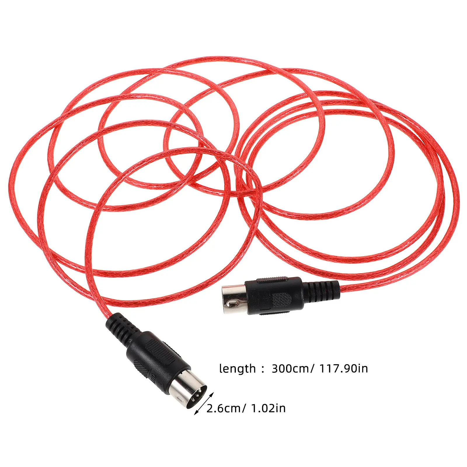 -Pin Midi Connection Cable 3 Meter for Keyboard to Pc Synthesizer Studio Recording Music Editing Digital Piano