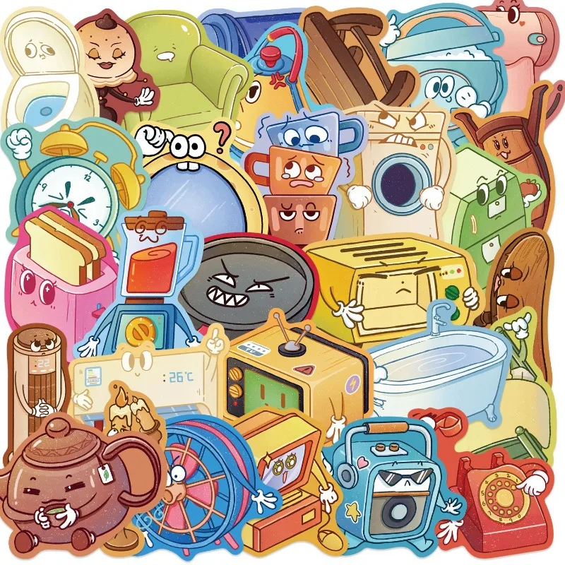 30PCS Cartoon Personality Talking Furniture Creative Doodle Decorative Stickers