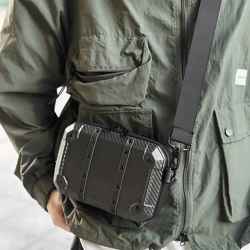 Small Man Messenger Bags Luxury Shoulder Strap Men's Handbag Square Mini Handbags Black Crossbody Student Designer Pu Leather 가방