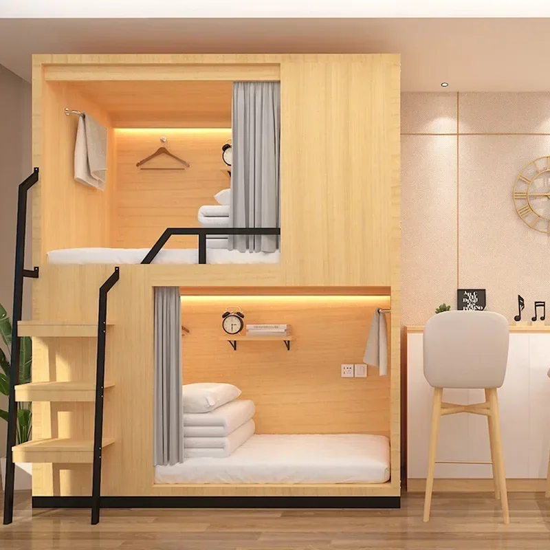 Hostel B&B bunk bed, space capsule, high and low bed, e-sports hotel, bunk bed, hostel hostel, bunk bed