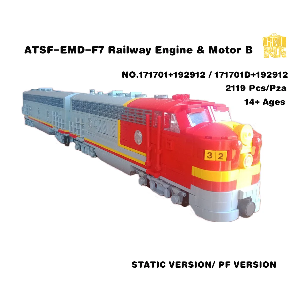 

MOC171701 Railway Engine & 192912 Motor B Train Car 1:45 Model With PDF Drawings Building Blocks Bricks Birthday Christmas Gift