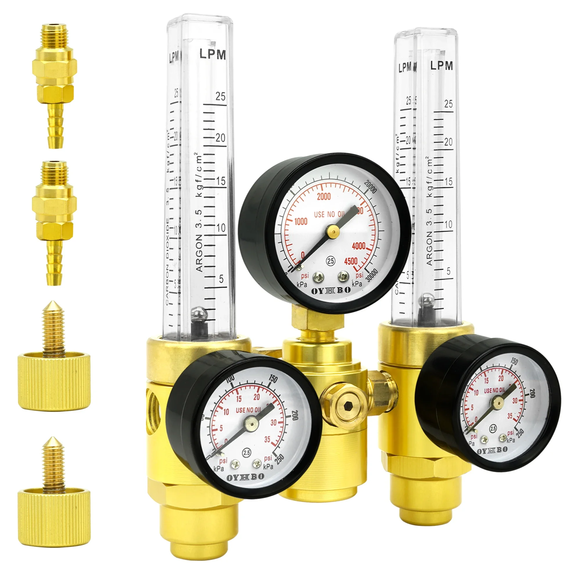 Imagem -02 - Válvula Redutora de Argônio com Flowmeter Válvula Redutora Dual Tube Ar122sy