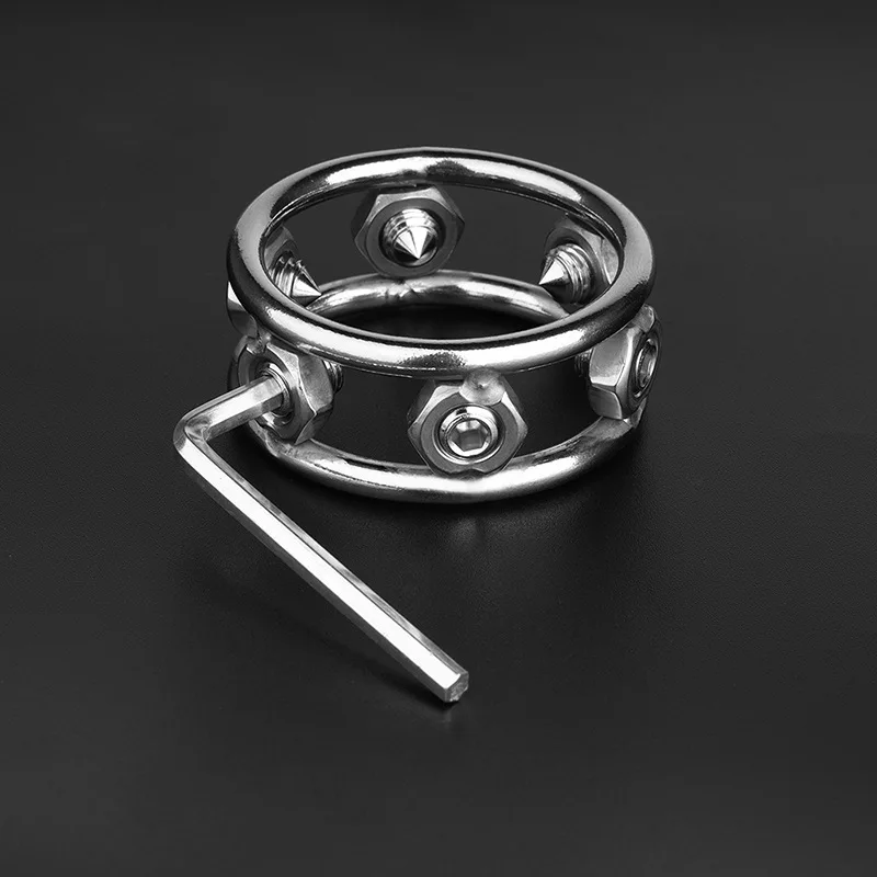 Adjustable Spike Penis Rings Male Chastity Cage Adults Sexy Toys For Men Masturbators Cocking Stimulate Scrotum Cock Enlargement image 5