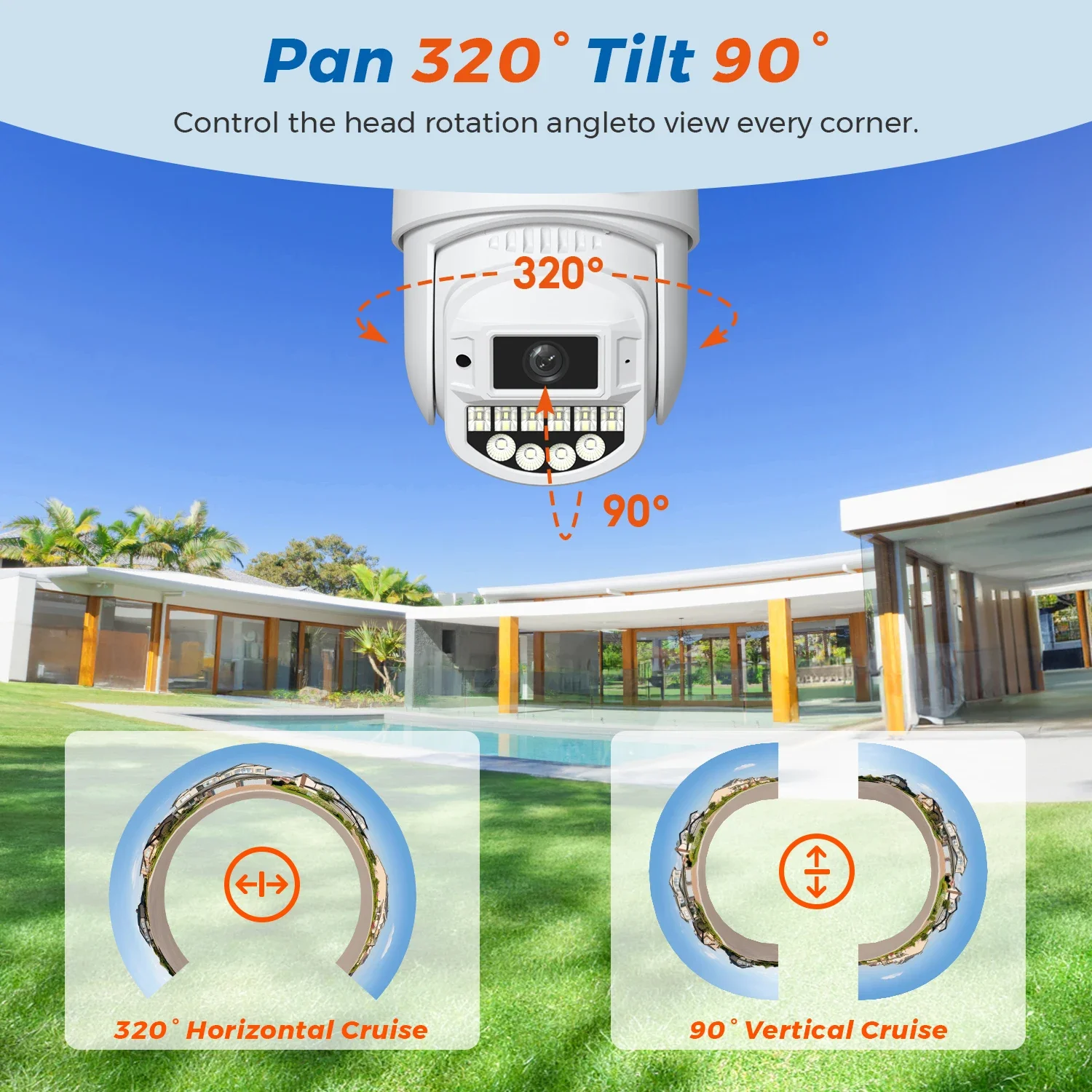 Imagem -02 - Câmera de Vigilância de Segurança Externa Lente Dupla Detecção Humana ai Câmera ip Ptz Interfone Vias Câmera Cctv 5ghz 4k 8mp Wifi