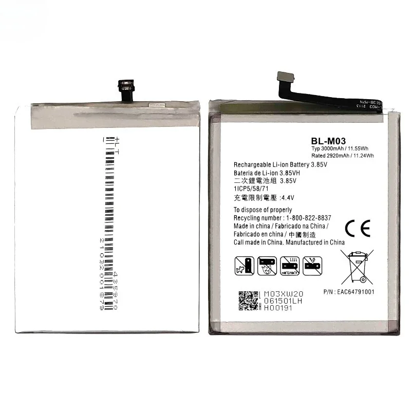 0 Cycle BL-M03 Battery for LG K22 Plus K200 Phone High Quality High Capacity Replacement Lithium Polymer Bateria with Tools