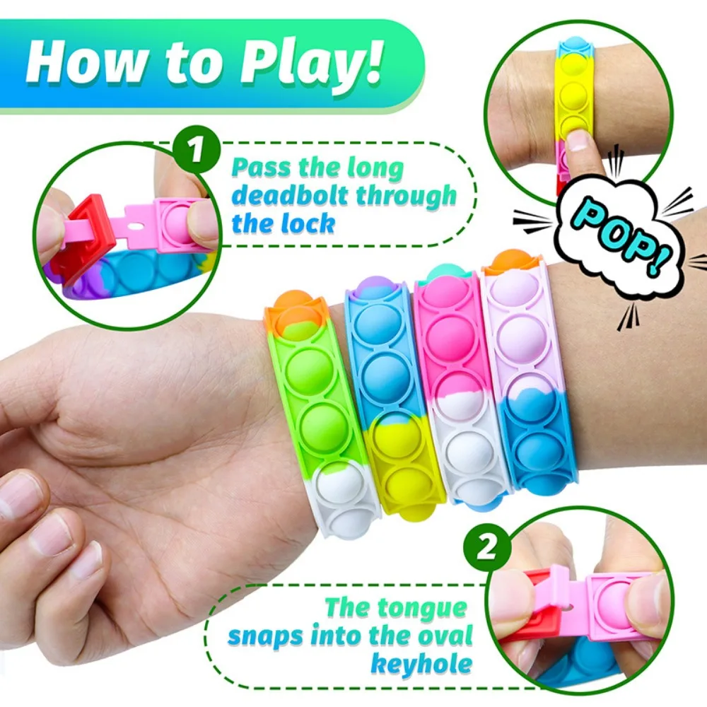 20-50 Pcs Cute Silicone Bubble Bracelet Children\'s Birthday Party Wedding Guest Gift Christmas Carnival Kindergarten Gift Pack