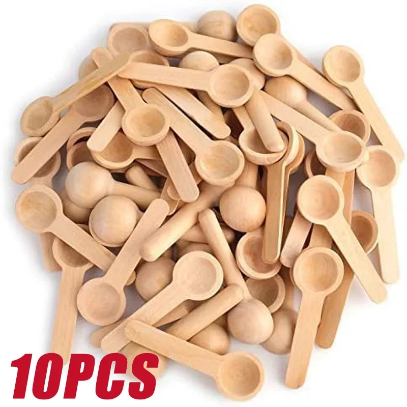 3-10pcs Small Spoons Kitchen Seasoning Honey Coffee Kitchen Cooking Coffee Bean Salt Spice Jar Wooden Measuring Spoons Tools Set