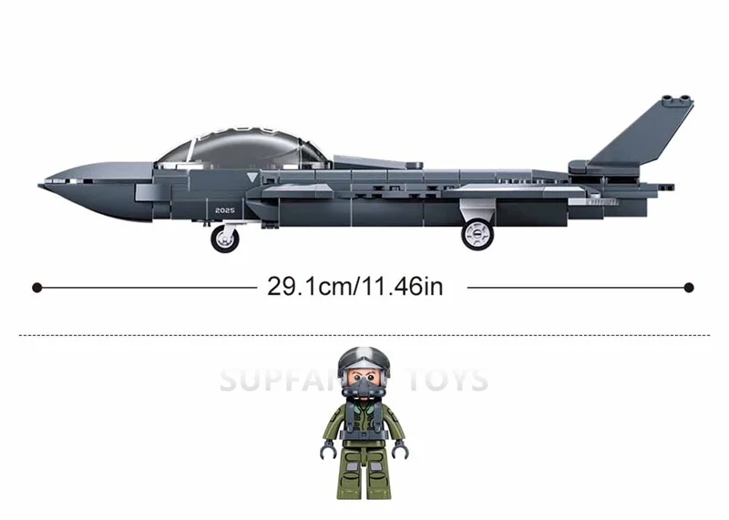 Sluban 169PCS Air Force The Fifth Generation Stealth Fighter Jet Model Building Blocks Military Educational Toys for Children