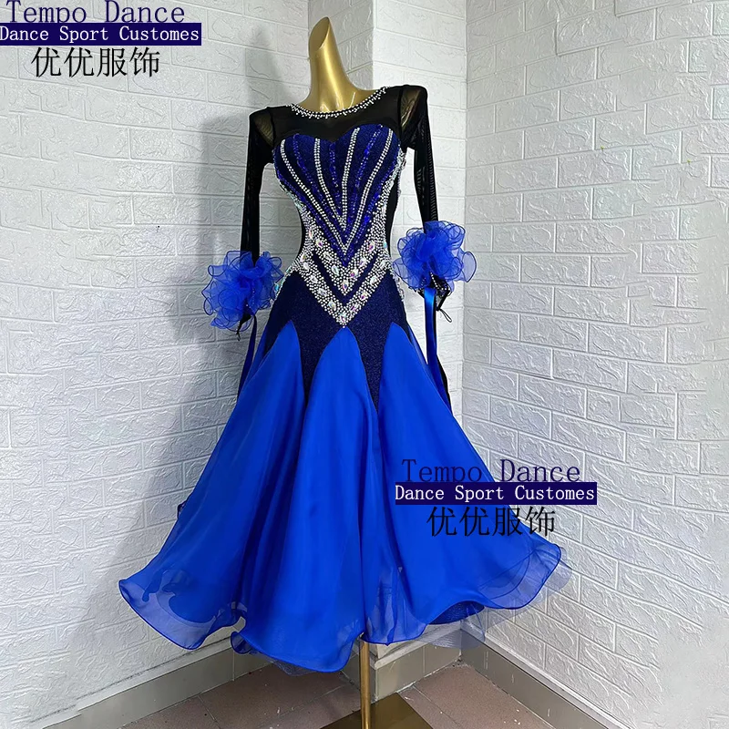 Tempo Dance Ballroom dance dress Costume Modern Competition Waltz Tango Ballroom Dance Dress Standard Girls Women dance dress