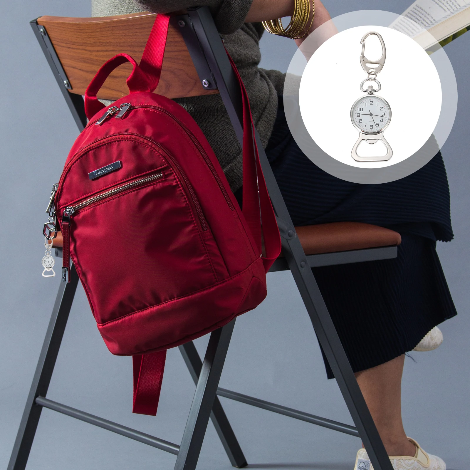 

1pc Quartz Hanging Watch Vintage Pocket Watch Key Ring Bottle Opener Multi-Function Timepiece For Halloween Christmas Gift