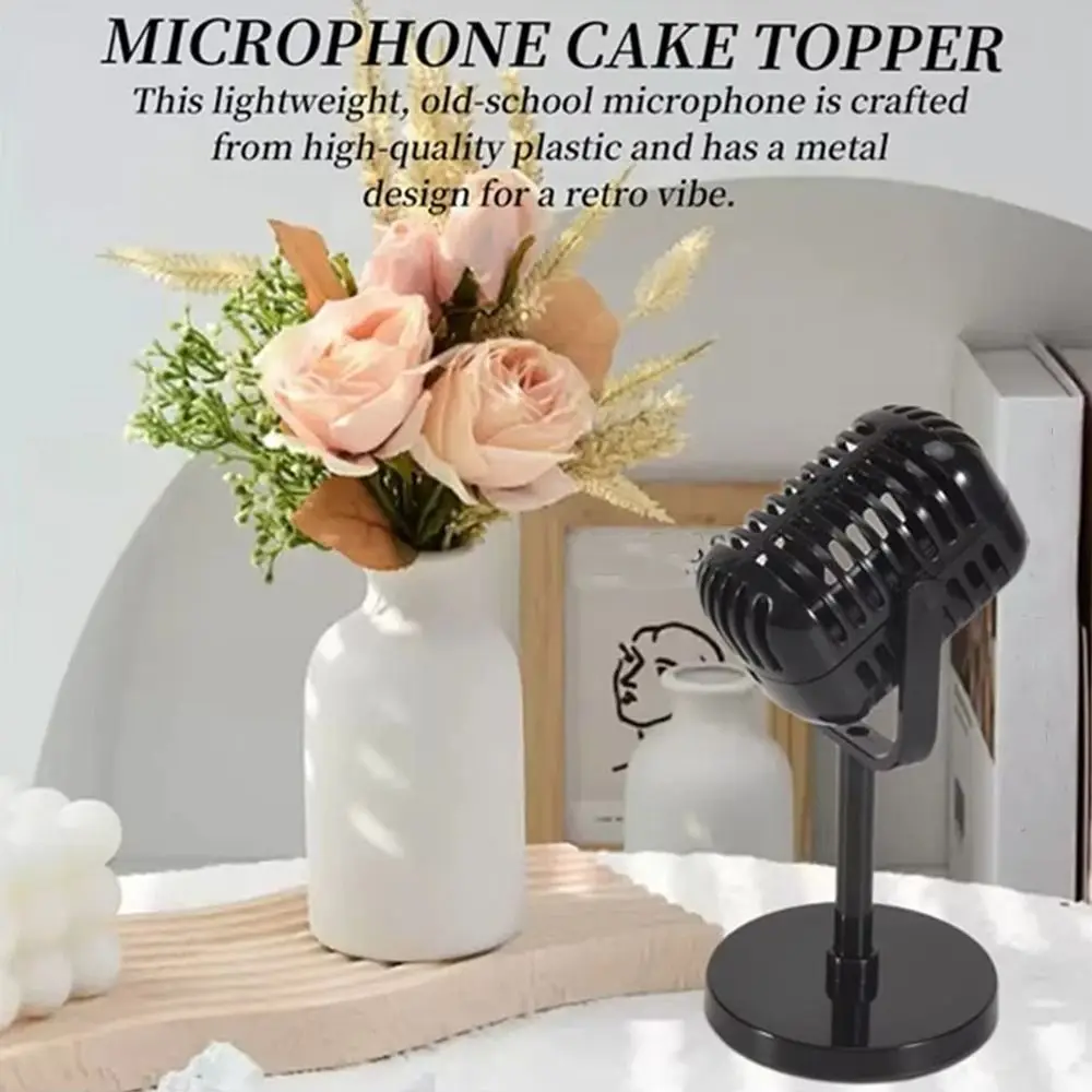 Classic Retro Microphone Props Miniature Vintage Dynamic Vocal Microphone Plastic Simulation Microphone Photography Props