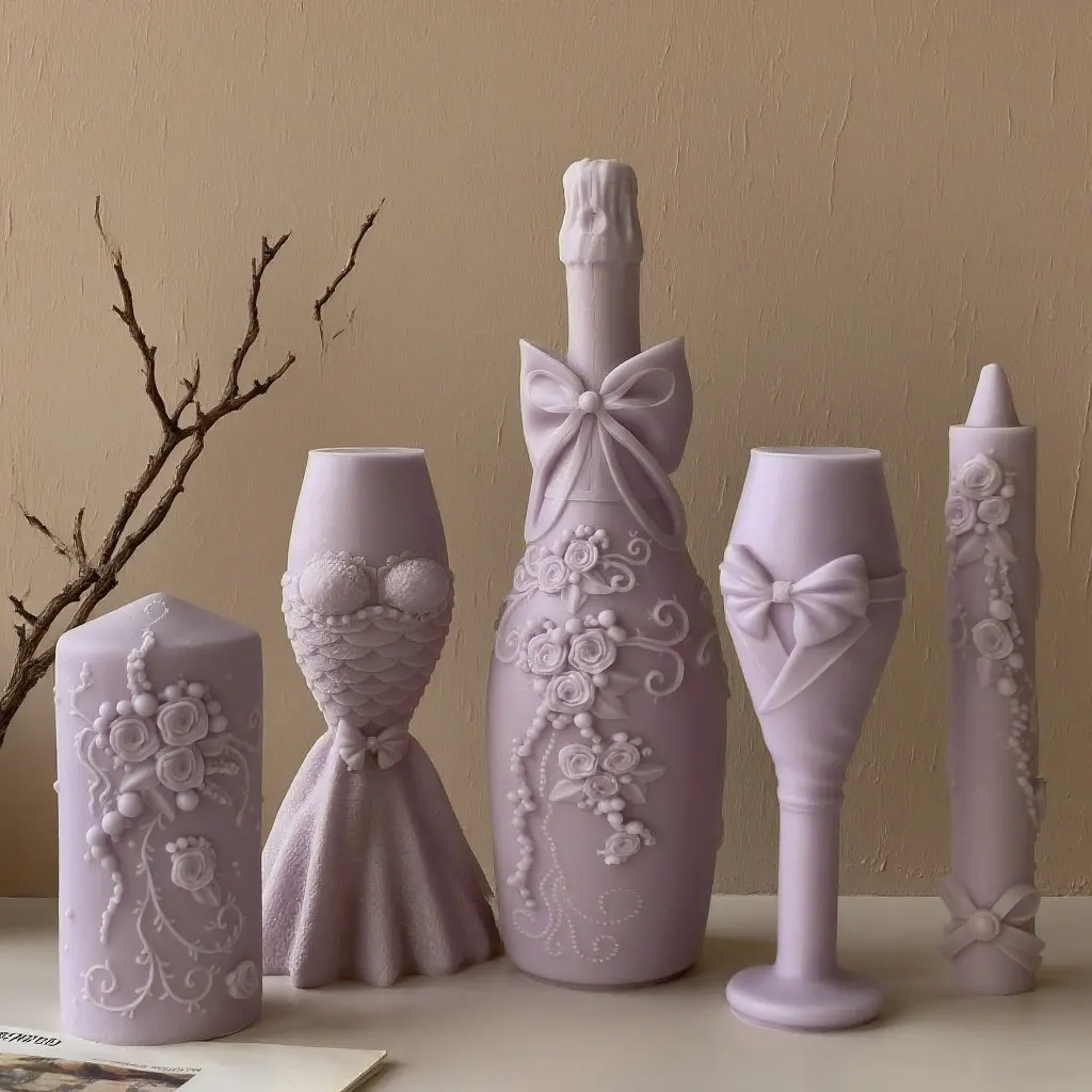 Aromatherapy Candle Mold Food-Grade Silicone Mold For Candle Making Wedding Candle Mold Dishwasher Safe For Anniversary Diy