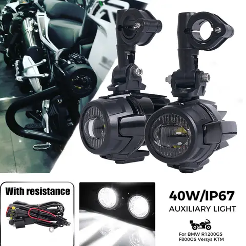 BMW R1200GS F800GS F700GS F650 K1600 오토바이 안개등 LED 램프 어셈블리 보조 조명 브래킷 홀더 커버 와이어