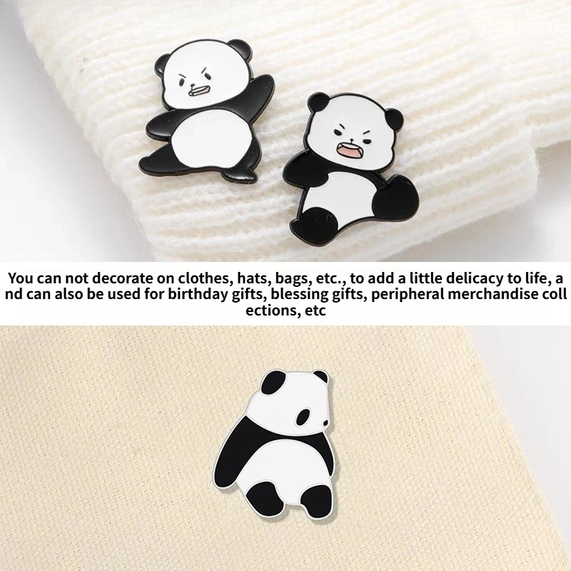 بروش الباندا على الطراز الصيني - هدية إبداعية ثقافية فريدة من نوعها، هدية رأس السنة/عيد ميلاد للعملاء، تذكار شارة معدنية إبداعية