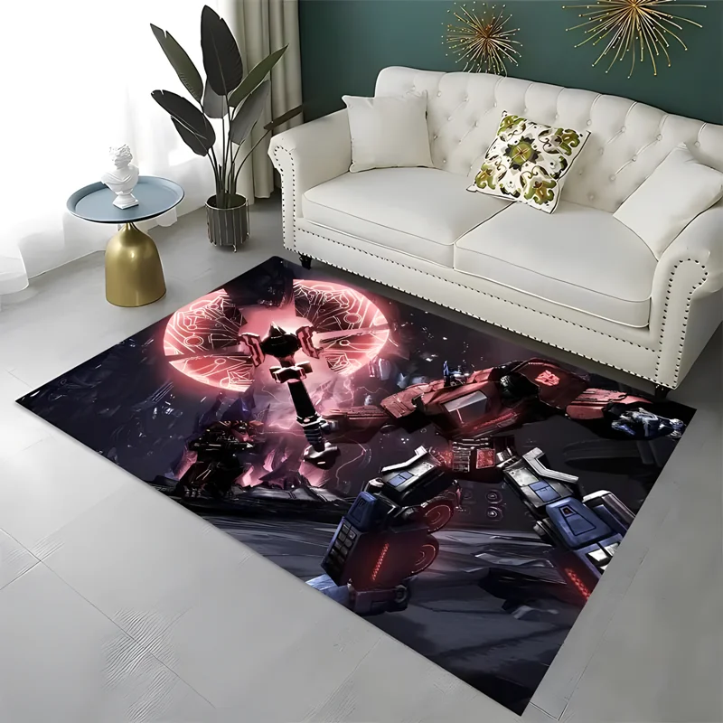 

Transformers cartoon pattern carpet, living room bedroom housewares garden lawn mat bathroom kitchen carpet birthday present