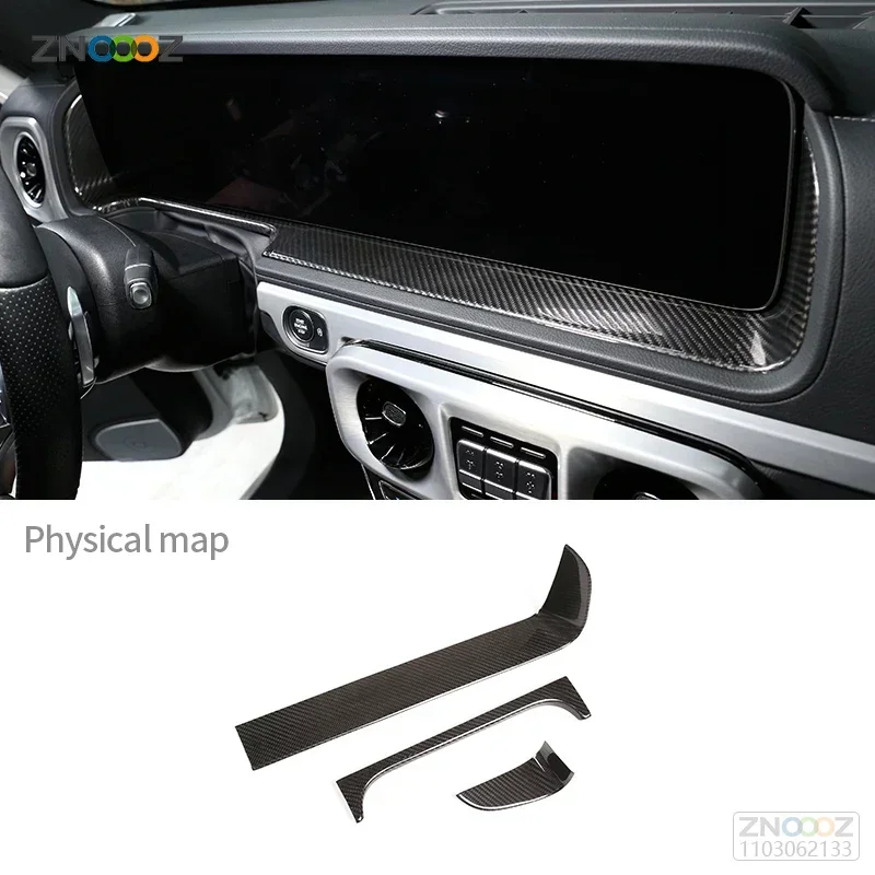 

Real Carbon Fiber For Mercedes-Benz G-Class 2019-20 G63 G350 G500 Car Dashboard Display Screen Frame Decoration Car Accessories