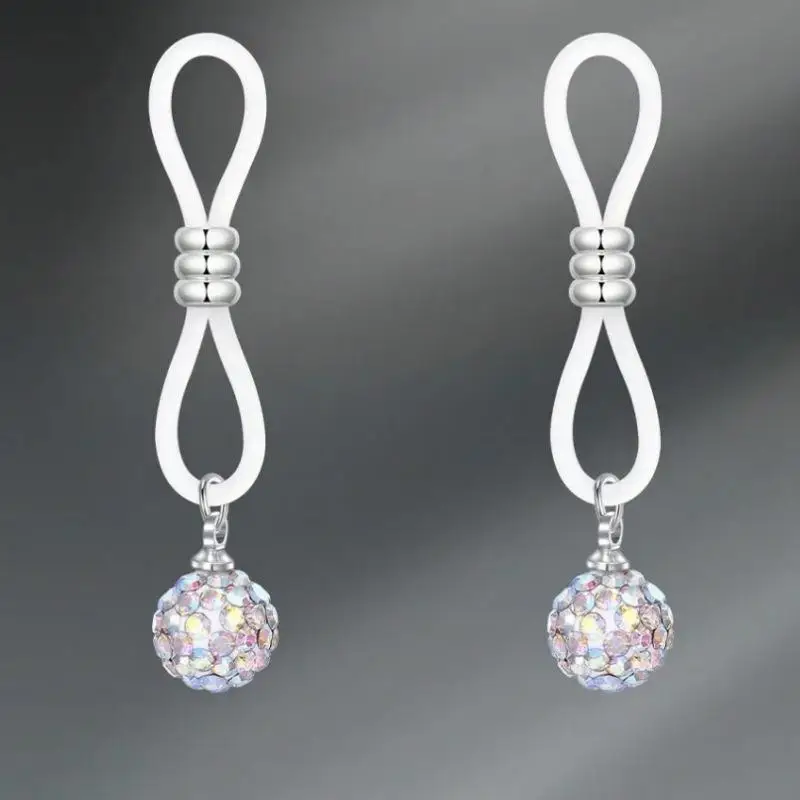 Non Piercing Nipple Rings Easy to Wear Fake Nipple Piercings Sparkly Crystal Body Jewelry for Women Cosplay