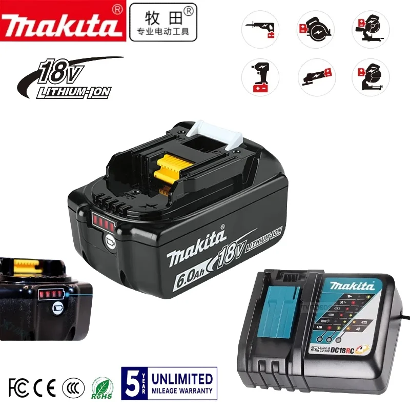 

100% Original 18V Makita tools Replacement Battery for BL1860B BL1850 BL1830 BL1815 BL1840 Makita Replacement Tool Battery