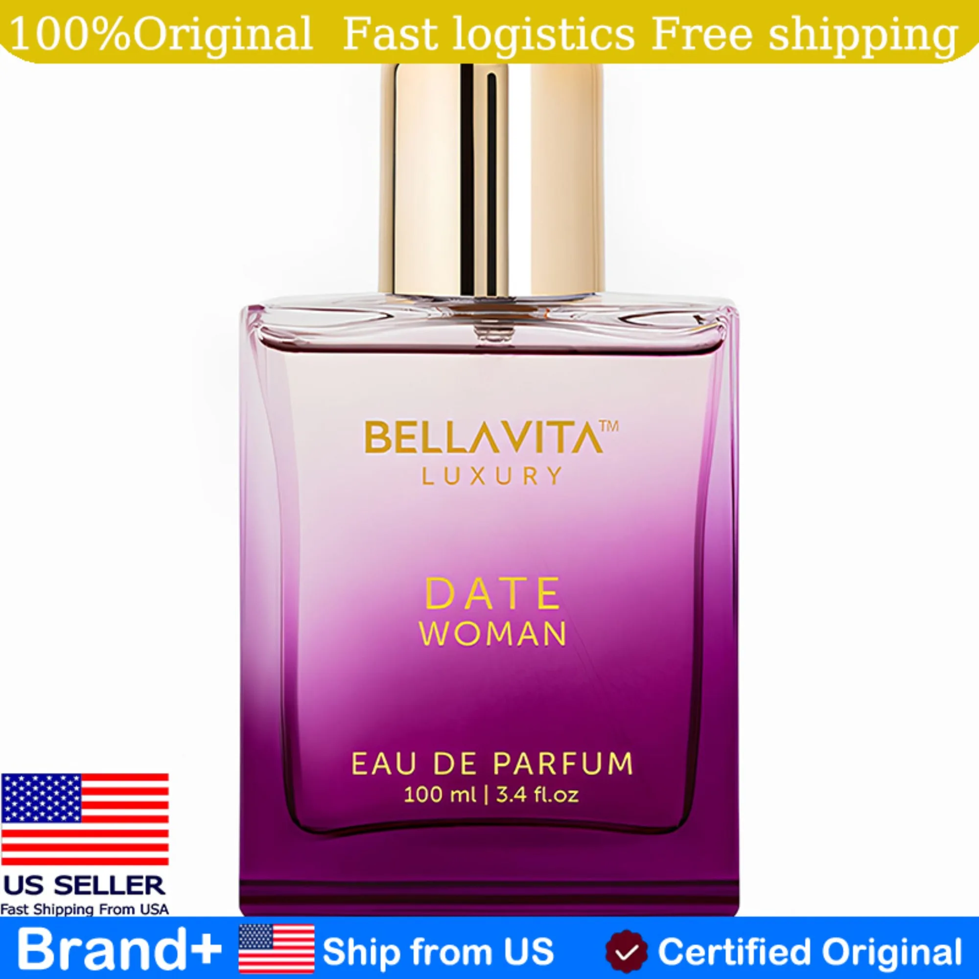 

Bellavita Luxury DATE Eau De Parfum 3.4 Fl.oz Perfume Women Warm & Sweet Fragrance for Daily Use Long Lasting All-Season Scent