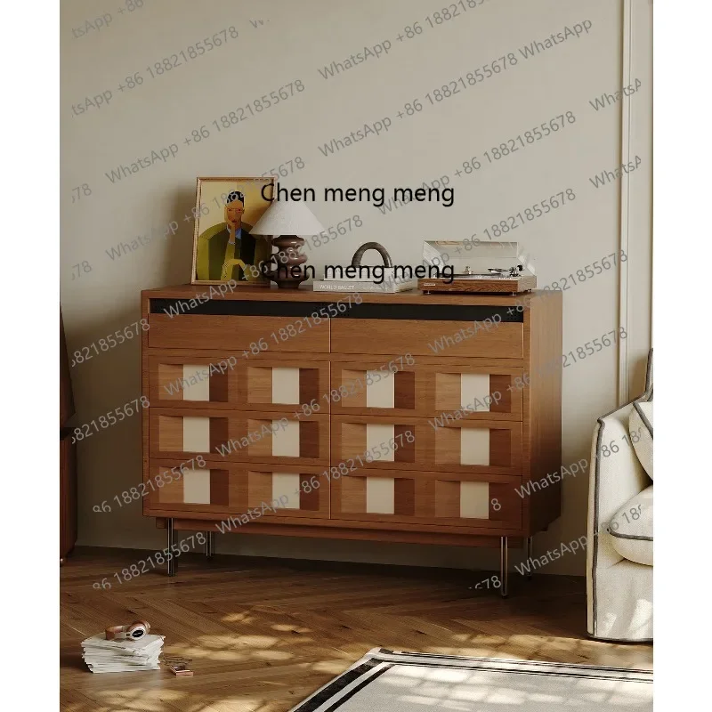 

Integrated storage against the wall, entrance cabinet, living room solid wood storage, low cabinet