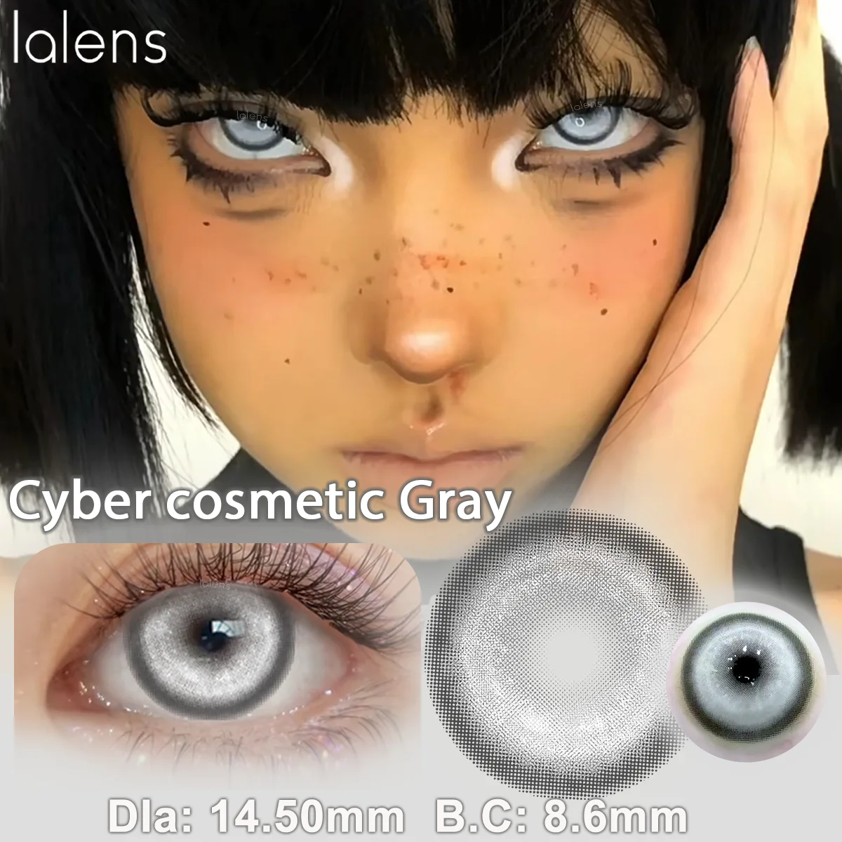 VISUASHOW Paradise Blue 14,5mm Große Augen Anime Cosplay Kontaktlinsen Weiche Farblinsen für Halloween Weihnachten Coser Augen-Make-up – Detail 16