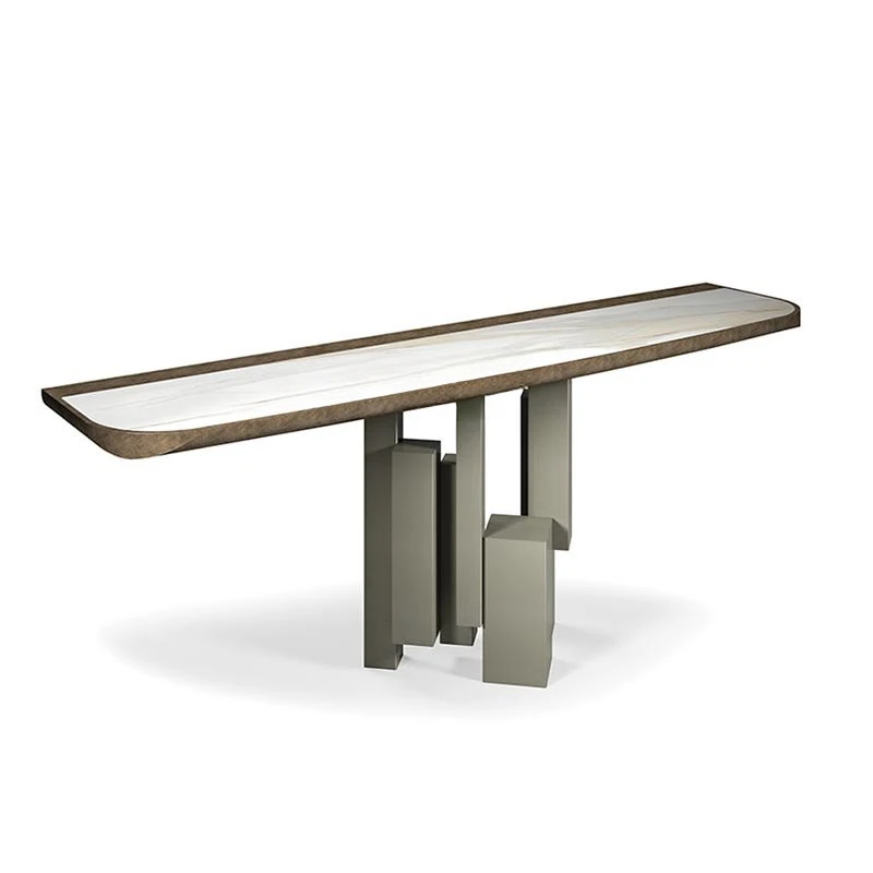 

Stone Plate Console Tables Corridor Artistic Cabinet Italian Light Luxury Console Home Post-Modern Minimalist