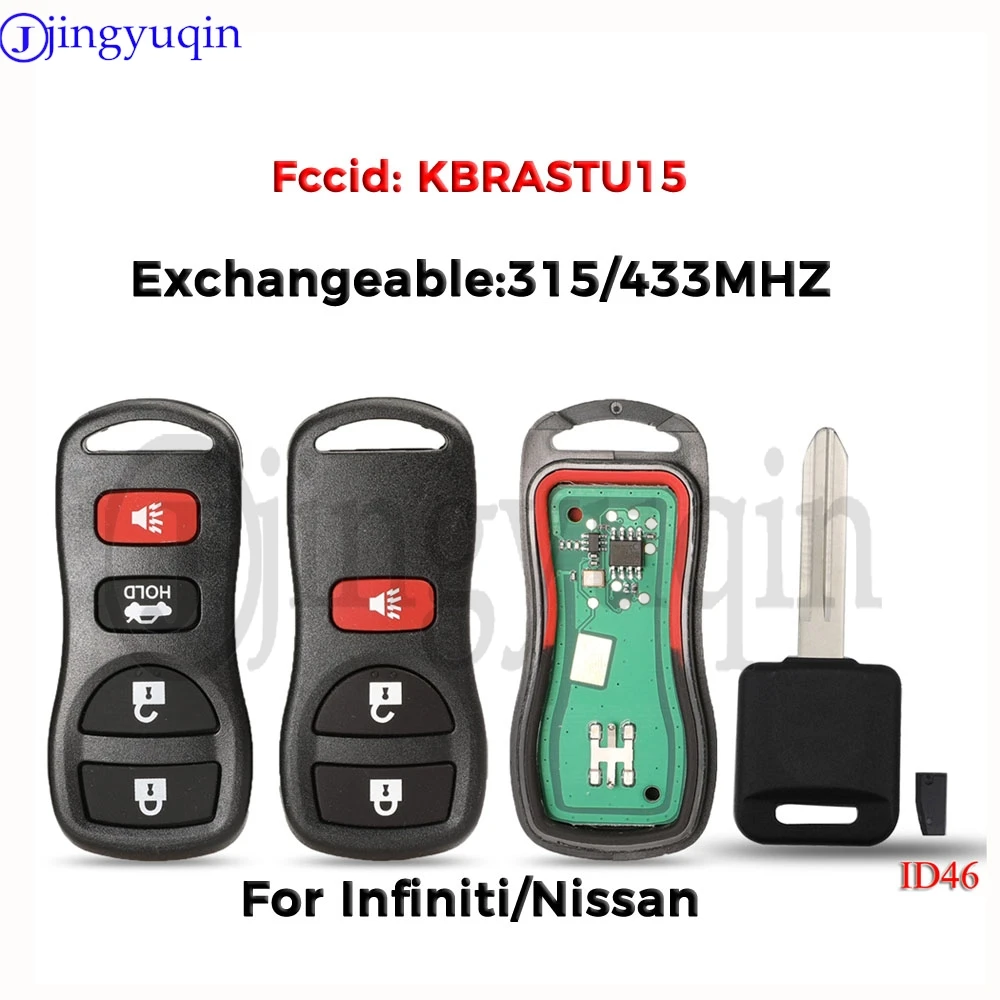 

Автомобильный Дистанционный ключ Jingyuqin KBRASTU15 315/433 МГц для Infiniti/Nissan Frontier Murano Armada Pathfinder Versa Altima Maxima Xterra