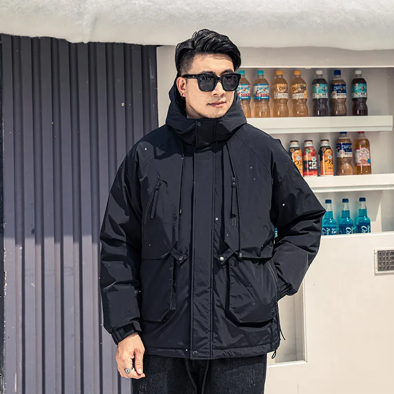 

Модная мужская зимняя куртка больших размеров с утеплителем для полных мужчин, повседневная рабочая одежда из нейлона и полиэстера с наполнителем из пуха