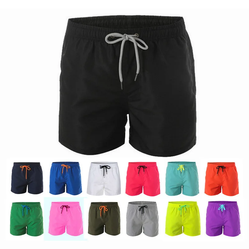 

Beach Shorts Men's Solid Color Four Quarter Casual Beach Shorts with Mesh Lining Swim Trunks