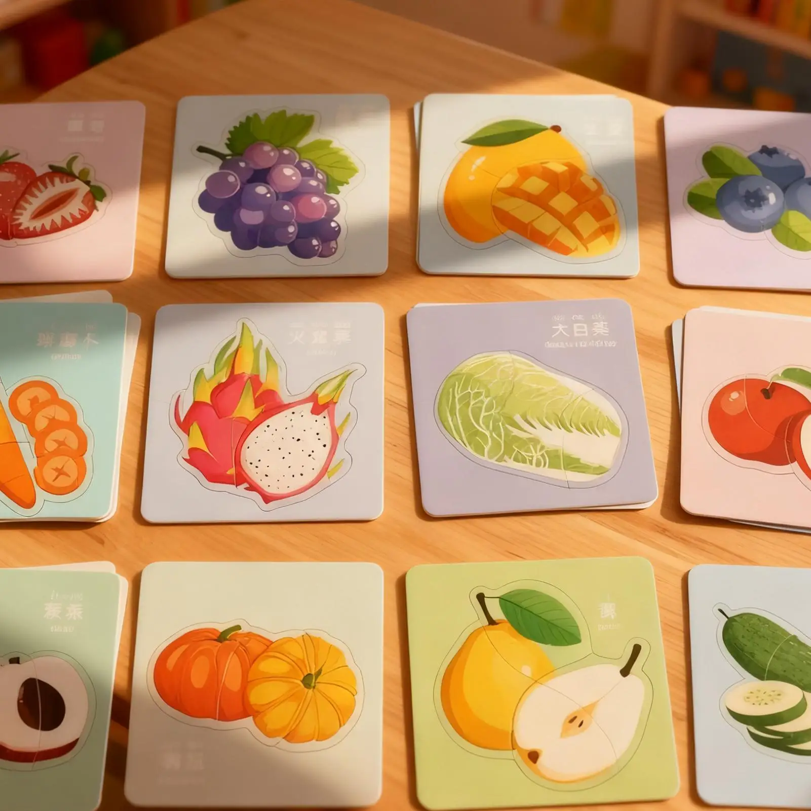 Kids Jigsaw Matching Puzzle Game Baby Early Learning Cognition Animal Fruit Traffic Educational Toys for Children Gifts