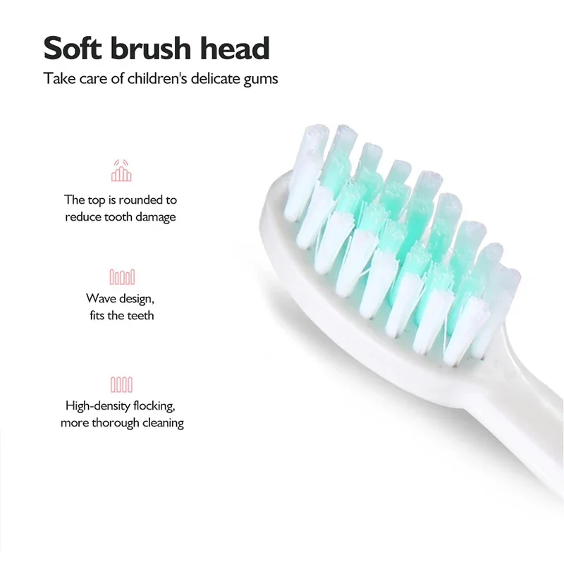 Children Sonic Toothbrush Replacement Heads Soft Bristles Deep Clean Smart Tips