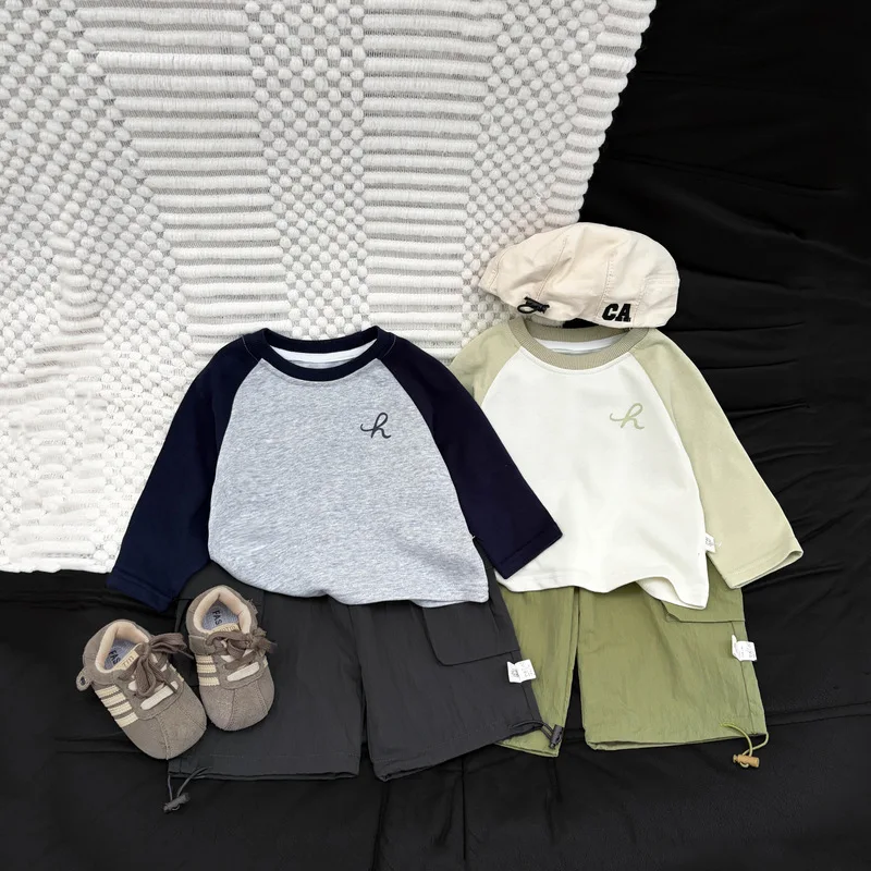 2026 Autumn New Children Loose Trousers Solid Boys Cargo Pants Girls Simple Versatile Casual Pants Cotton Kids Clothes