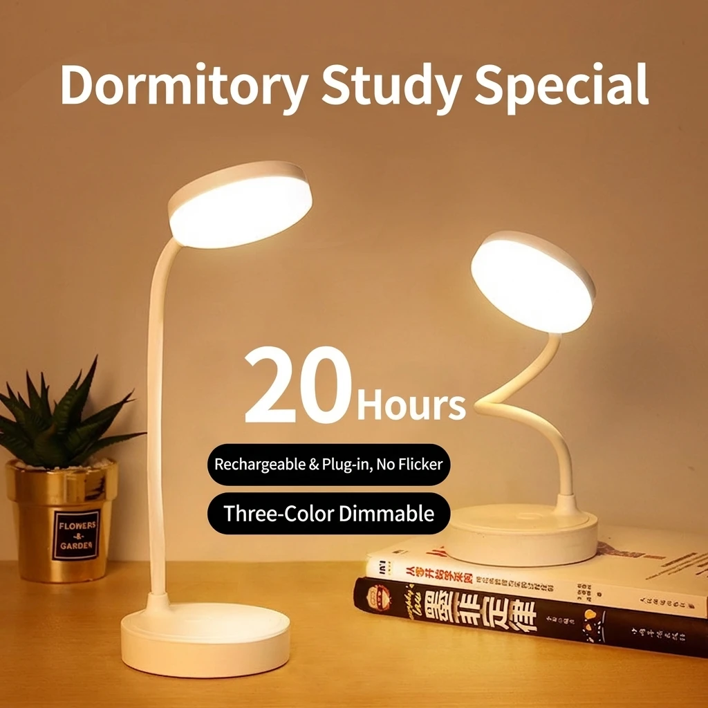 

LED Eye-Caring Desk Lamp for Students, Rechargeable & Plug-in Reading Light, Dormitory Night Light, Wholesale Gift