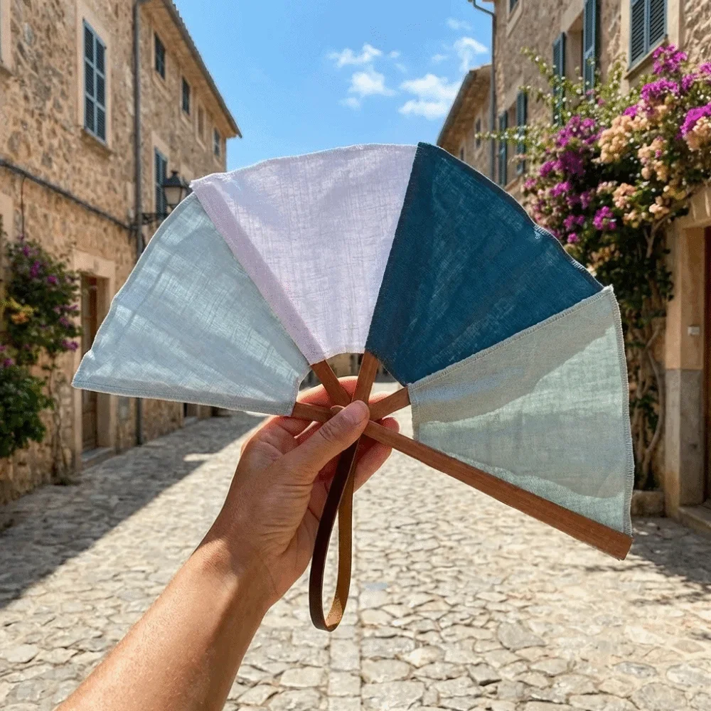 Cloth Fan Embroidered Spanish Folding Hanging Multipurpose Decorative Fan Portable Vintage Hand Cranked Gift Giving
